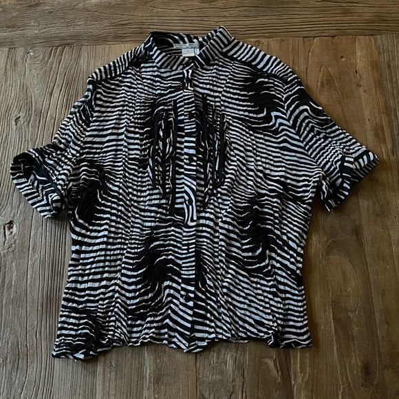 alberto makali Black and White geometric design top large - Picture 5 of 8